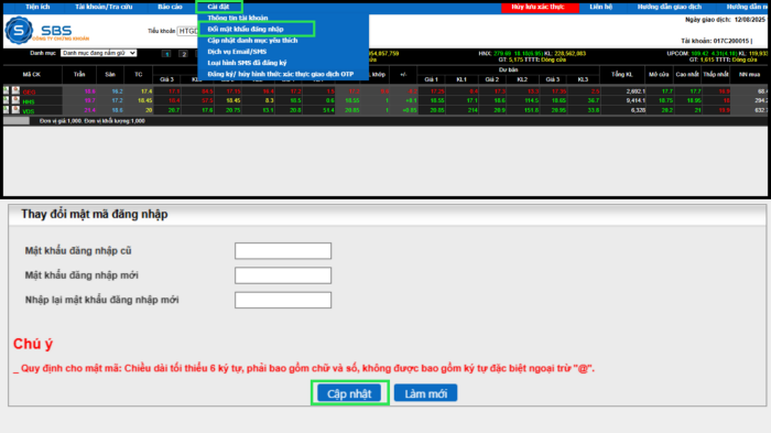 Hướng dẫn sử dụng webtrading (Strade)