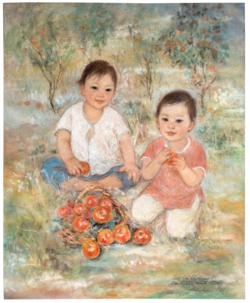 “BABIES PLAYING IN THE GARDEN” OVER 10 BILLION VND FOR A BEUTIFUL WORK BY LE THI LUU (1911-1988)