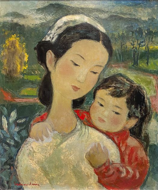 ‘MOTHER AND SON’ EXEMPLARY PAINTING OF VU CAO DAM (1908-2000)