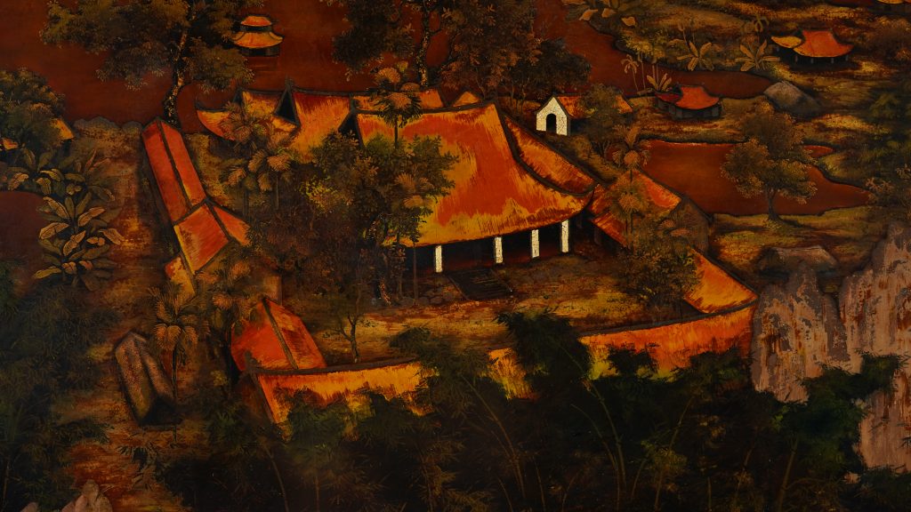 ARTWORK: SCENERY OF COUNTRYSIDE AND THE ANCIENT PAGODA — TRƯƠNG VĂN THANH (1918 – ?)