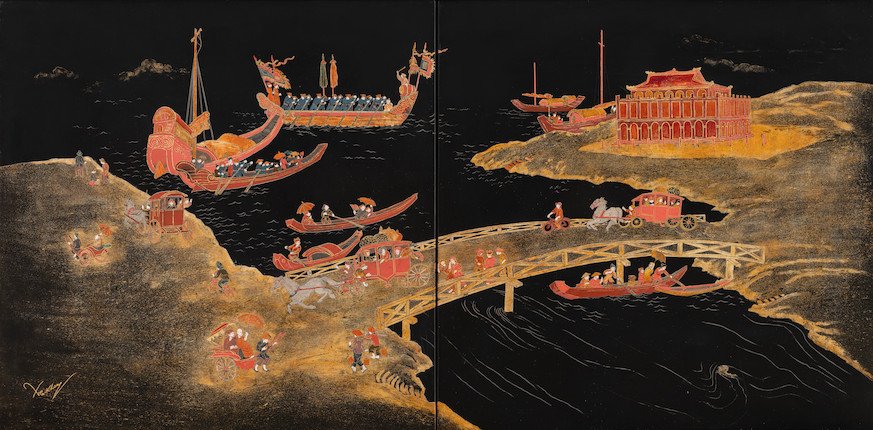 A FEW THOUGHTS ON THE LACQUER ‘NHA RONG HARBOR’ NAMED NGUYEN KHANG WHICH IS COMING AT BONHAMS