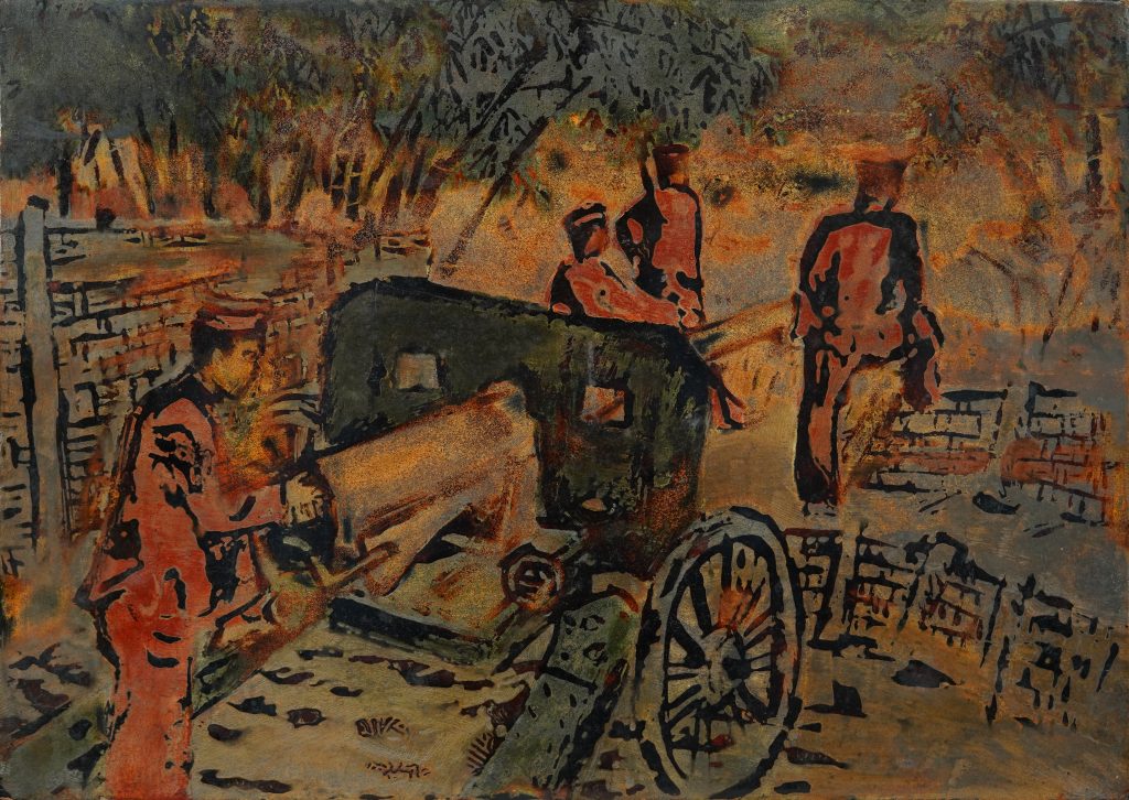 ABOUT TWO IN THE FIRST LACQUER SERIES OF NGUYEN TU NGHIEM “GUARD STATION” AND “ARTILLERY SQUAD”