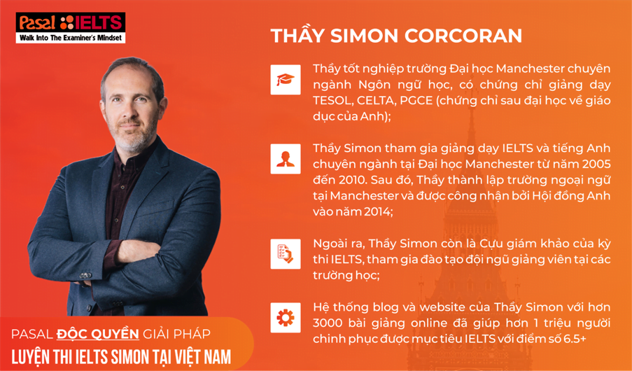 Thầy Simon Corcoran - chuyên gia huấn luyện IELTS hàng đầu thế giới