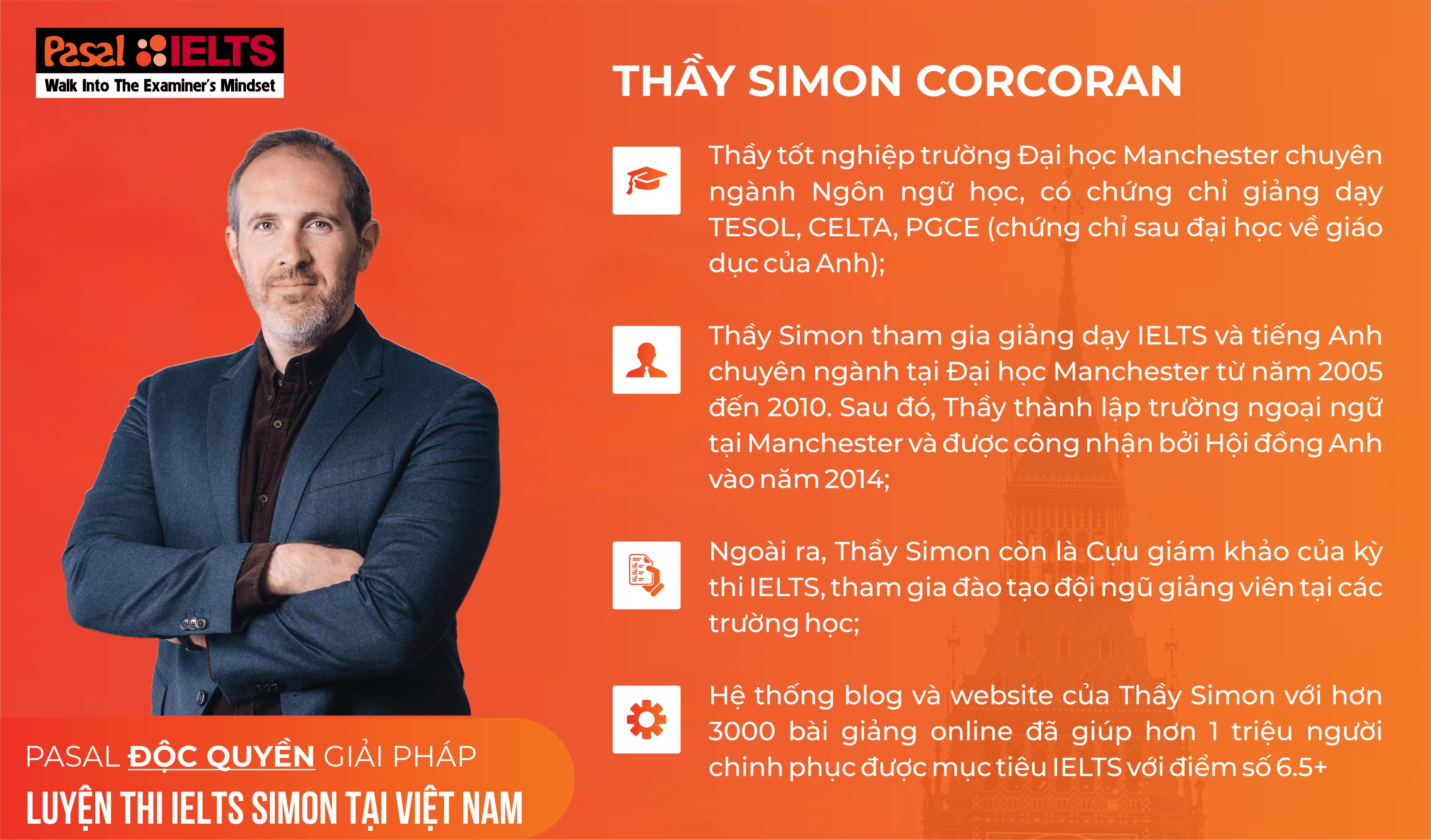 Thầy Simon Corcoran - chuyên gia huấn luyện IELTS hàng đầu thế giới

