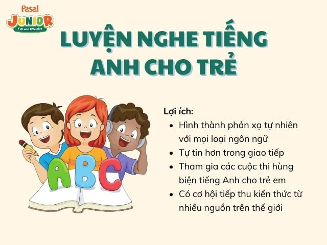 Lợi ích khi luyện kĩ năng nghe tiếng Anh cho trẻ