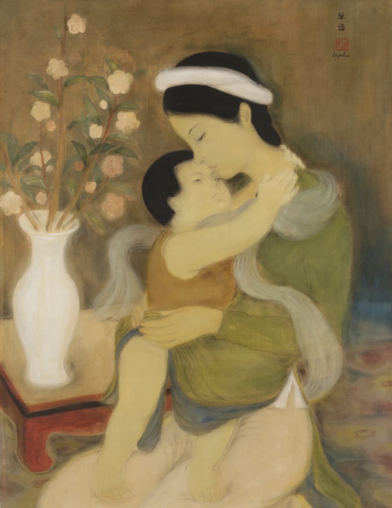 MILLON AUCTION HOUSE INTRODUCES THE SUPERLATIVE SILK PAINTING OF MOTHER AND CHILD BY LÊ PHỔ, ONLY ONE WORK IN A SPECIAL AUCTION