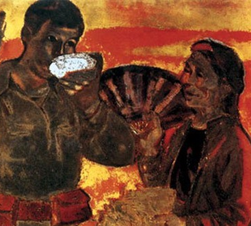 HOW MUCH IS THE PAINTING “THE BOWL – AFFECTION OF THE ARMY AND THE PEOPLE” BY ARTIST SỸ NGỌC?