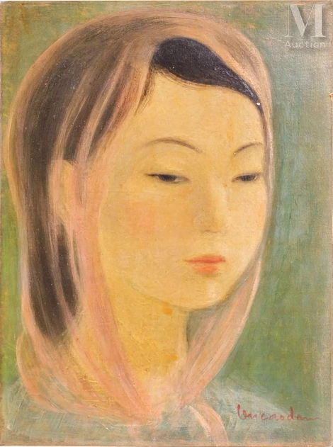 TÁC PHẨM “KHĂN CHOÀNG HỒNG” CỦA HỌA SĨ VŨ CAO ĐÀM (1908-2000)